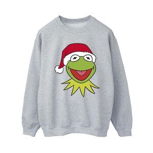 Disney Womens/Ladies Muppets Kermit Christmas Head Sweatshirt / Sports Grey